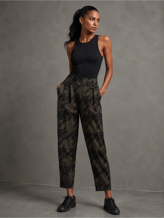 All Saints Pants - AllSaints Women’s Olive Green Black Print Tapered Pants Size 6 NWT